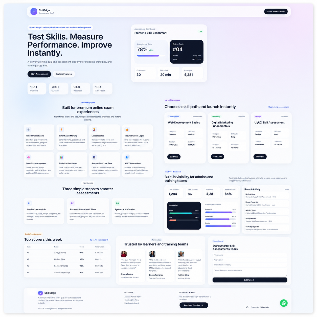 SkillEdge - Premium Interactive Quiz & Skill Assessment Platform